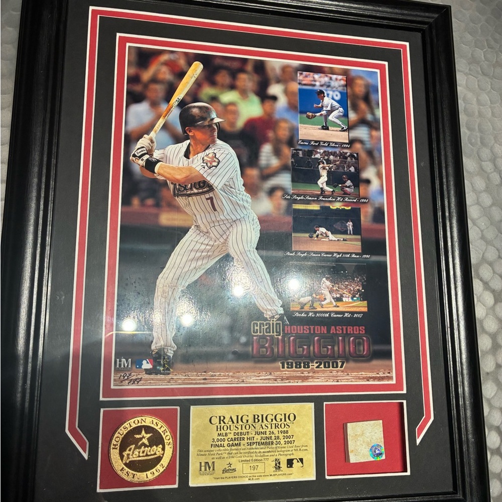 Craig Biggio Houston Astros Commemorative Framed Display